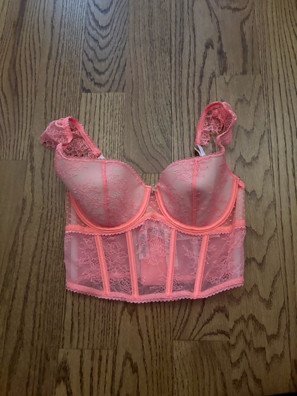 Victoria's Secret Coral Lace Longline Bustier
